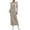 Khaki, variant on Yucgh Women's Long Sleeve Dress Fall Casual T Shirt Loose Fit Pleated Front Dress with Pockets, Round Neck Maxi Dress, Knit Sweater Dress for Women,L