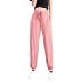 thumbnail image 3 of Women's Ice Silk Sweatpants Women's Loose Bunched Feet Summer Thin Casual Sanitary Pants Drape Thin Oversized Wide Leg, 3 of 4