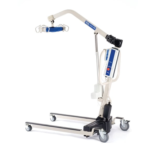 Invacare Reliant 450 Battery-Powered Patient Lift, 450 lb Capacity, Motorized Base, Padded Bar