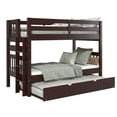 thumbnail image 4 of Bedz King Bunk Beds Twin over Twin Mission Style with End Ladder and a Twin Trundle, Dark Cherry, 4 of 9