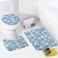 thumbnail image 3 of SKYSONIC Non-Slip 3 Piece Bathroom Rug Set Bees and Flowers Pattern Soft Contour Rug + Toilet Lid Cover + Bath Mat for Bathroom Decor, 3 of 6