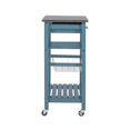 thumbnail image 4 of Riverbay Furniture Transitional Wood/Stainless Steel Kitchen Cart in Slate Blue, 4 of 15