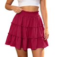 thumbnail image 2 of Mini Skirts for Women Boho Ruffled Tiered Pleated Skirts High Waist Flowy Comfy Tennis Golf Skorts, L, 2 of 4
