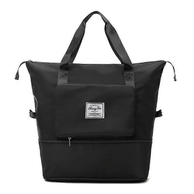 Bolsa de deporte plegable, impermeable, de gran capacidad, para viajes y deportes, 1 unidad, color negro.