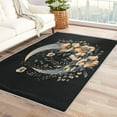 thumbnail image 1 of Floral Rugs for Living Room - Washable Rugs Floral Rug & Home Decor, 2x3 Area Rug, Botanical Flower Rugs for Entryway, Non Slip Low Pile Small Indoor Door Mat, Girls Black Carpet & Room Decorations, 1 of 7