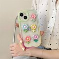 thumbnail image 1 of Funda de teléfono con purpurina epoxi coreana, funda de silicona Kawaii con borde de corazón de amor para iPhone 14 11 12 13 Pro Max zhangmengya LED, 1 of 2