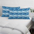 thumbnail image 3 of Ocean Dolphin Throw Pillow Covers Blue Nautical Waves Vintage Summer Ethnic Decorative Lumbar Pillow Cover Rectangle Cushion Case for Sofa Couch Bed Living Room Bedroom 24 X 36 Inches, 3 of 9