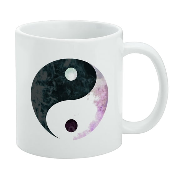 Yin and Yang Chinese Duality Watercolor Symbol White Mug