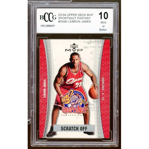 2003-04 UD MVP Sportsnut Fantasy #90 LeBron James Rookie Card BGS BCCG 10 Mint