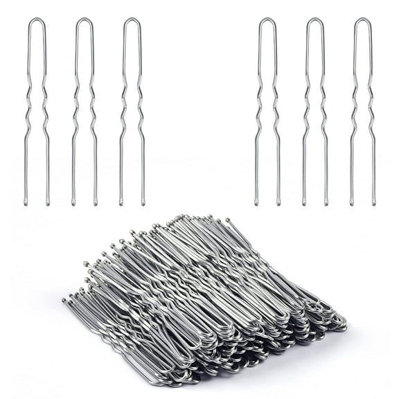 Hair Pins for Women, 2.75 inch Hair Pins for Buns Silver U Shaped Hair Pins with Storage Box
