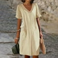 thumbnail image 1 of LOVZFMLL Robe d'Été Aguichant et Tendance à Imprimé Sans Manches à Col en V pour Femme Kaki G, 1 of 4