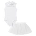 thumbnail image 3 of Ocealan Robe de Danse Ballet Sans Manches pour Filles, Tenue Classique avec Jupe Tutu Ivoire C m, 3 of 7