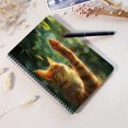 thumbnail image 4 of Spiral Notebook,Double-Wire Spiral College Lined Journal Notebook for Study and Notes,100 Pages,5.71x 8.26 in - Ginger Cat Reaching for Fluttering Leaves, 4 of 7