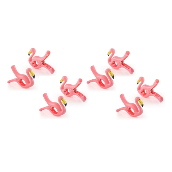 4 Pairs (8 Ct) Pink Flamingo Style Beach Towel Holders, Clips, Beach, Patio or Pool Accessories, Portable Towel Clips, Chip Clips, Secure Clips ( 4 Set Per Order )