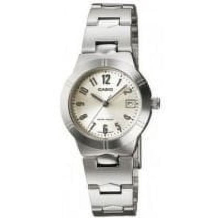 unisex LTP1241D-7A2Lds Silvertone Silver Dial Date window,, Arabic numeral