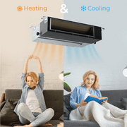 Cooper & Hunter 12000 BTU 230V Slim Ducted Mini Split Heat Pump Air Conditioner 16ft Kit Cover 550 Sq Ft
