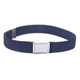 thumbnail image 2 of Ceinture Élastique Ajustable pour Enfants avec Boucle Carrée Argentée - Bleu Marine, 2 of 4