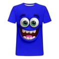 thumbnail image 5 of LMOIPLI Mens Funny Cartoon Face Graphic T-Shirt Short Sleeve Crew Neck Breathable Casual Lightweight Comfy T Shirts Blue XXL, 5 of 5
