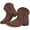 691 Brown, variant on Ecetana Cowboy Boots for Women Ankle Cowgirl Booties Pointed Toe Embroidery Western Short Boots