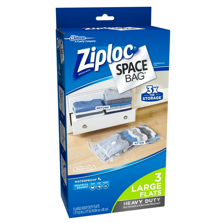 Ziploc Large Space Bag Vacuum Seal Bags, 3-Piece 