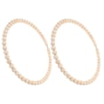thumbnail image 1 of BESTYASH 2pcs Rustic Bead Ring with Stainless Steel Hoop Light Brown for Holiday Party, 1 of 8