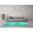 thumbnail image 3 of Ahgly Company Indoor Square Persian Turquoise Blue Traditional Area Rugs, 3' Square, 3 of 4
