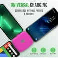 thumbnail image 2 of Rush Charge Universe 3 in 1 Portable Charger – 3300mah, 2.4A High-Speed Fast Charging Compatible with iPhone and Android Lightning, Type C, Micro-USB Charges 3 Devices at a Time Pre-Charged RC33 Pink, 2 of 5