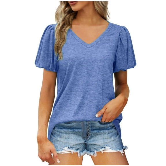 Scyoekwg Casual Womens Tops Short Sleeve Loose Womens Summer Fashion Ladies Blouses Dressy Casual Trendy Cute T Shirts Going Out Tops