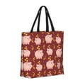 thumbnail image 2 of Naloa Cute Pig with Coins Tote Bag for Women, Foldable Tote Bag With Zipper, Large Shoulder Bag, Top Handle Handbag for Travel, Work, Shopping, 2 of 9