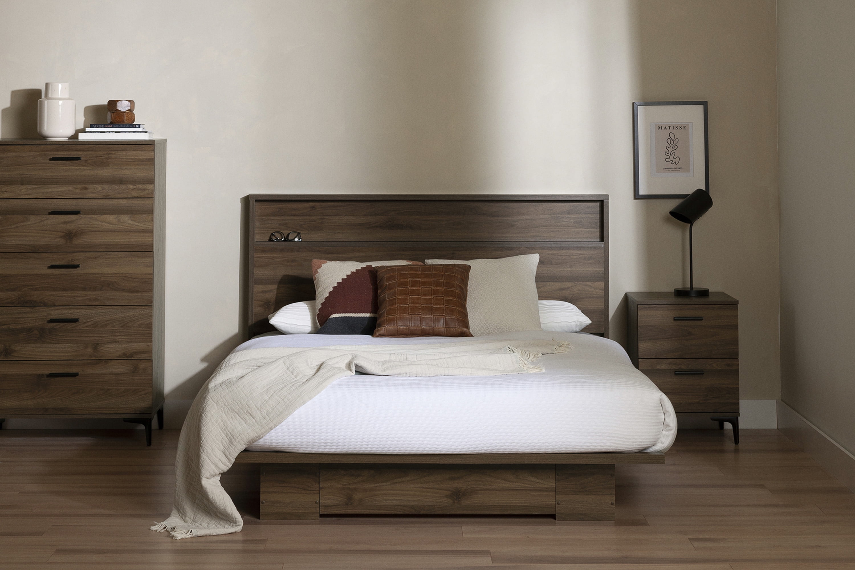 South Shore Musano, Urban Modern Bed, Full/Queen Brown