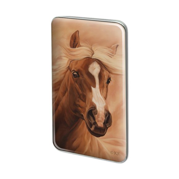 Horse Portrait Peach Metal Rectangle Lapel Hat Pin Tie Tack Pinback
