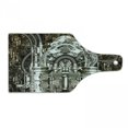 thumbnail image 1 of Modern Cutting Board, 2 Cylinder Engine Engineer Bikes and Cars Lovers Inspired Image Photo, Decorative Tempered Glass Cutting and Serving Board, Wine Bottle Shape, Grey and Dark Brown, by Ambesonne, 1 of 1