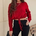 thumbnail image 5 of IROINNID Womens Sweater Round Neckline Pullover Sweater Solid Color Loose Mid-Length Long Sleeve Crew Neck Tops Blouse Knitted Sweater, 5 of 5