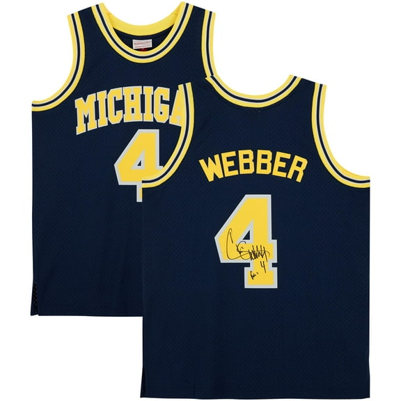 Chris Webber Michigan Wolverines Autographed Navy 1991 Mitchell & Ness Swingman Jersey with "Fab Five" Inscription - Fanatics Authentic Certified