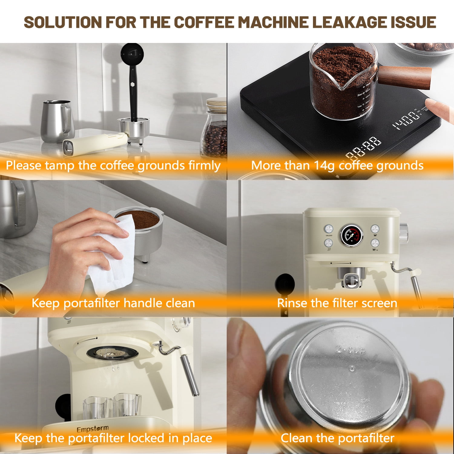 20 Bar Espresso Machine with Milk Frother Steam Wand, 3-in-1 Coffee Maker, Compatible with NS Pods, Stainless Steel, for Latte & Cappuccino, Beige