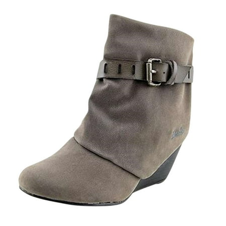 

Christmas Deals!2022 Juebong Women s Belt Buckle Boots Oversized Thick Heel Side Zipper Round Toe Booties