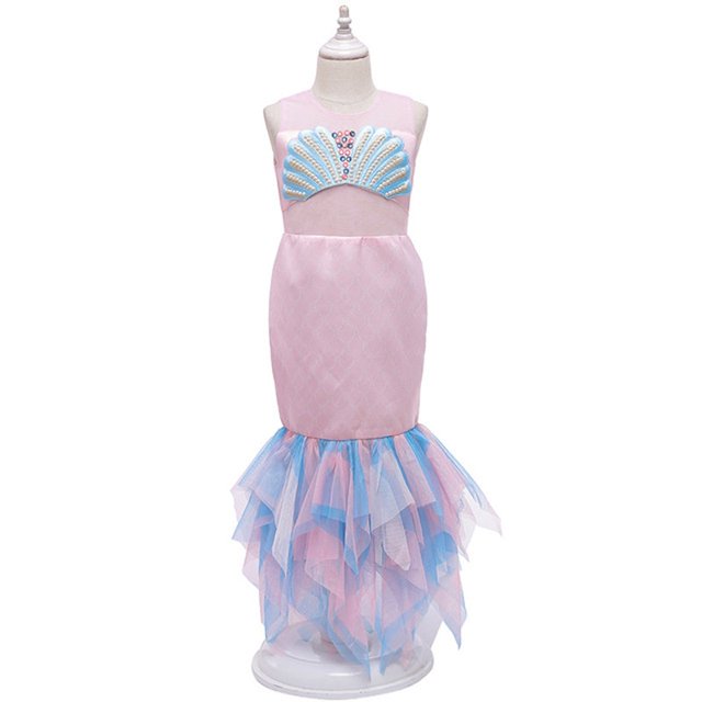 Disney Girls Little Mermaid Ariel Charm Princess Dresses Cosplay Kids Costume Carnival Party Children Halloween Dress Up Clothes5T (tag120) Gao Jinjia LED
