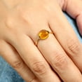 thumbnail image 3 of KIRAN FINE JEWEL Round Yellow Citrine CZ Diamond Single Stone Stackable Ring Yellow Gold Plated 925 Silver Women Statement Jewelry Gift For Her, 3 of 5