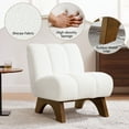 thumbnail image 3 of Art Leon Modern Accent Chair, Sherpa Fabric with Deep Upholstered,Single Sofa Chair for Living Room,Off-White, 3 of 9