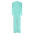 thumbnail image 7 of YUGYXL Womens Sweatsuits Sets Long Sleeve Crewneck Top Wide Leg Pants Two Piece Outfits Mint Green XL, 7 of 7