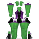 thumbnail image 3 of Disfraces de Halloween para adultos y mujeres, disfraz de She-Hulk, traje de superhéroe Zentai, monos de fiesta para niños, 3 of 4
