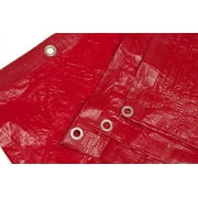10 Ft X 12 Ft High Visibility RED Tarp - 33 Oz