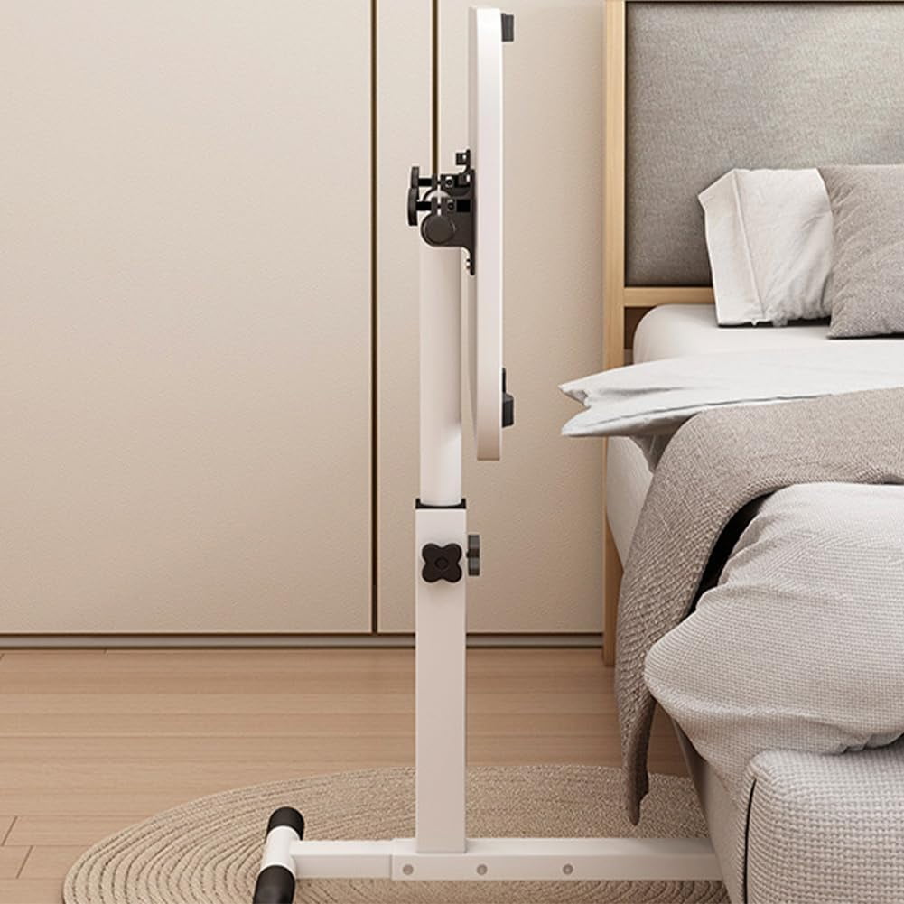 Home Medical Overbed Table with Wheels Adjustable Height, Foldable Side Table, Rolling Table Standing Desk Potable Laptop Desk Computer Workstations for Hospital Home Office