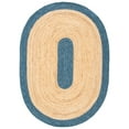 thumbnail image 2 of SAFAVIEH Braided Carina Bordered Reversible Area Rug, Navy/Natural, 5' x 7' Oval, 2 of 11