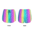 thumbnail image 4 of Disketp Rainbow Scales2 Print Women's Shorts Workout Shorts for Athletic Gym Running Shorts with Phone Pockets, 4 of 8