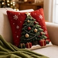 thumbnail image 4 of Christmas Tree 3D Throw Pillow Cover, 17.72 Inch Linen Cushion Case with 3D Tree & Gift Box Design, Winter Holiday Decor for Sofa Bed, 4 of 6