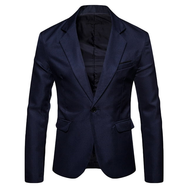 Birdeem Blazer for Men Men Casual Solid Fashion Button Blazer Suit Back Long Sleeves Jacket