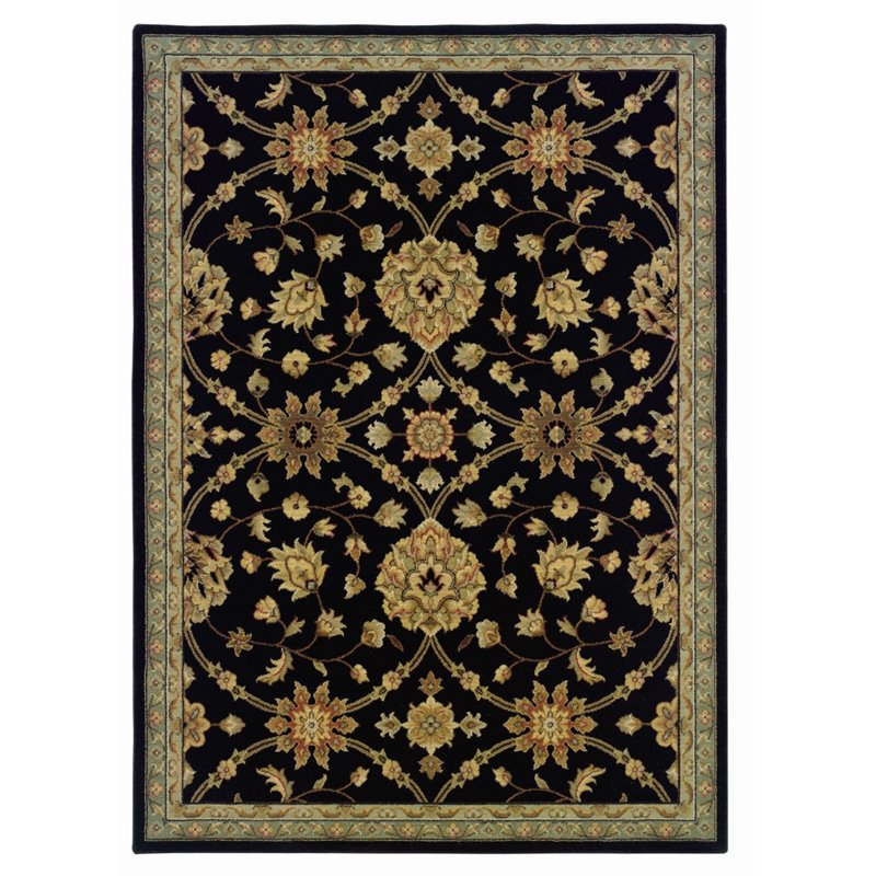 Oriental Weavers Nadira 2'7" x 9'4" Machine Woven Runner Rug in Black