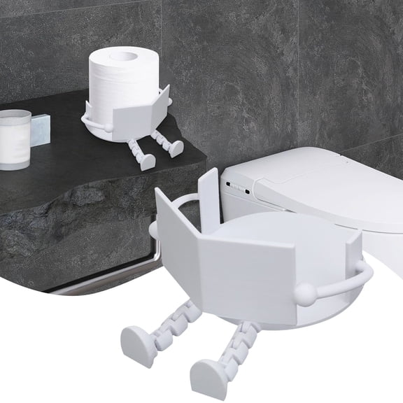 3D Printed Funny Toilet Paper Holder,Reading Buddy Bathroom Roll Dispenser with Movable Legs,Freestanding Novelty Toilet Tissue Holder for Home & Office Restrooms