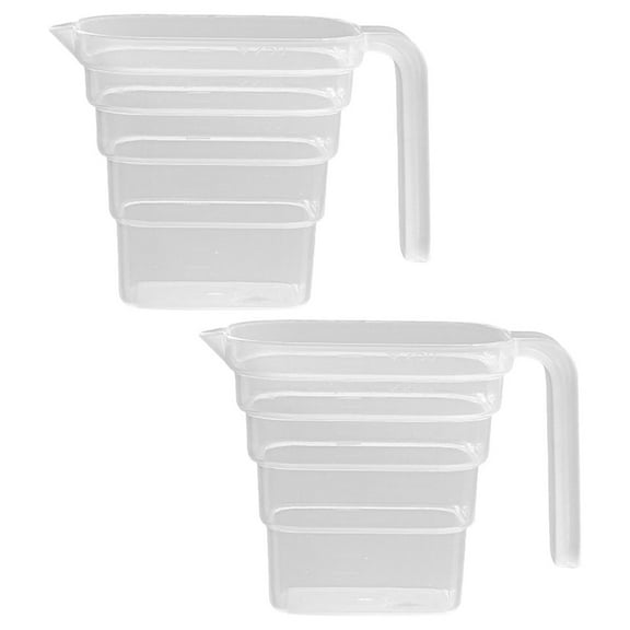 PAMINGONO 2Pcs Clear PP Measuring Cups with Handle for Home and Restaurant Use